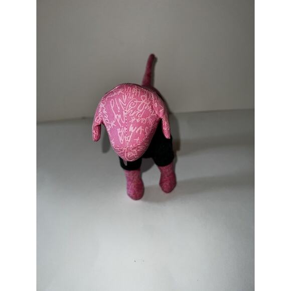 Victoria Secret Pink Dog Plush '86 Tour Love Rock N Roll Around World Dog Tag - Picture 10 of 11